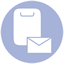 Administrative icon of clipboard and envelope